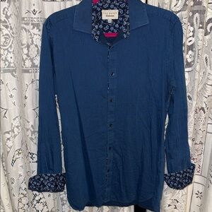 Ted Baker Navy Blue Button Down Shirt